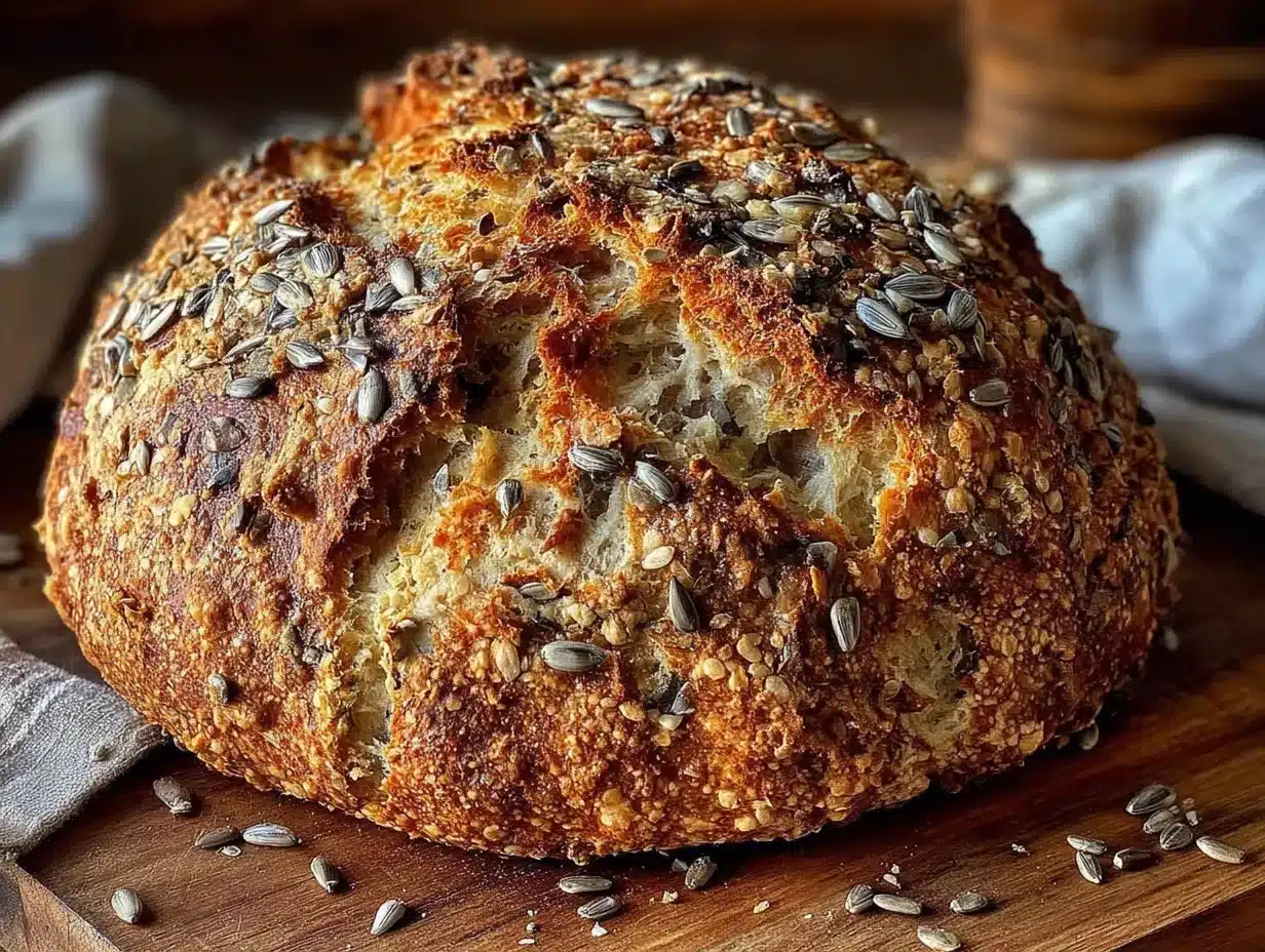 Knuspriges Dinkelbrot mit Sonnenblumenkernen: Perfekt vom Grill 4 Knuspriges Dinkelbrot mit Sonnenblumenkernen preparation steps