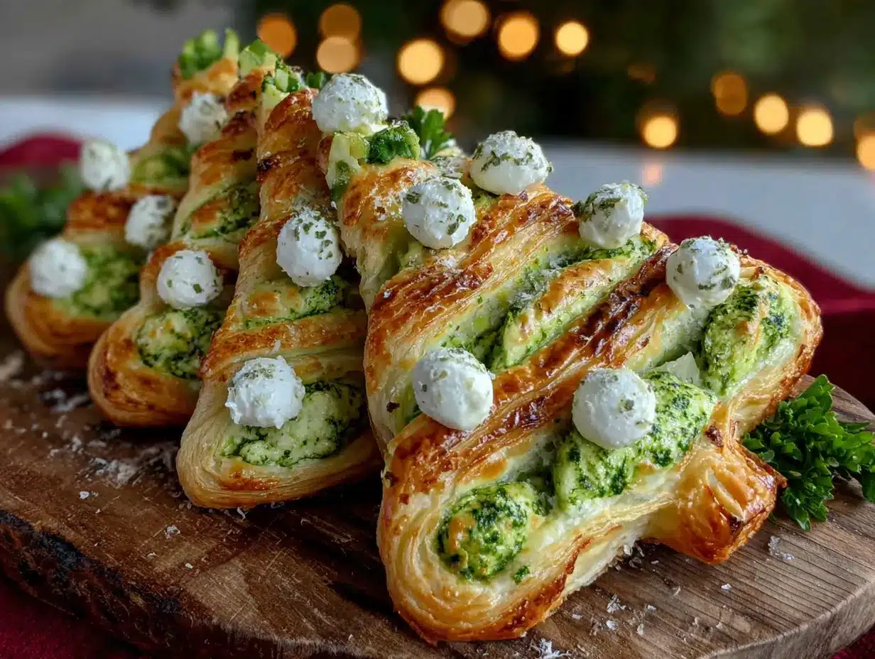 Weihnachts-Fingerfood: Pesto-Blätterteig-Tannenbaum vom Grill 4 Pesto-Blätterteig-Tannenbaum preparation steps