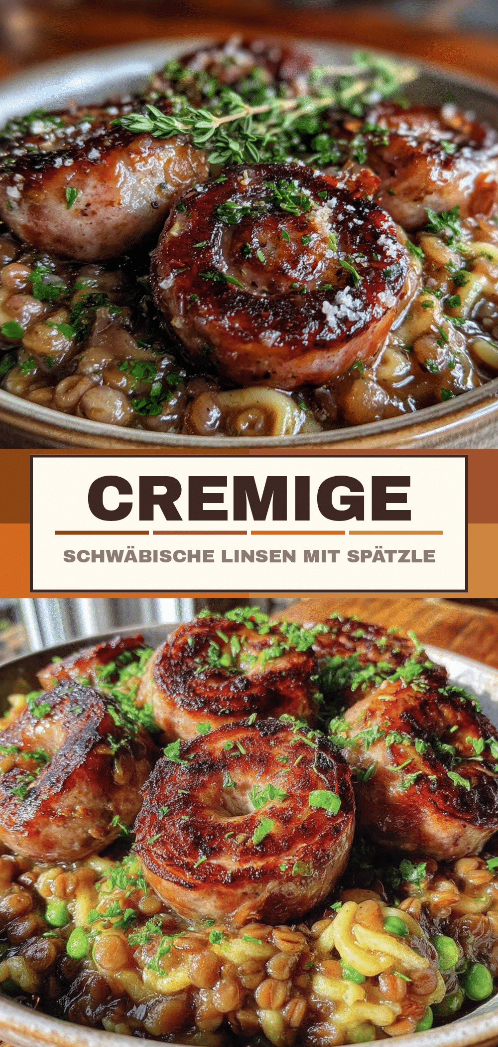 Schwäbische Linsen mit Spätzle und Saitenwürstchen: 10 Min. 5 Schwäbische Linsen mit Spätzle und Saitenwürstchen recipe