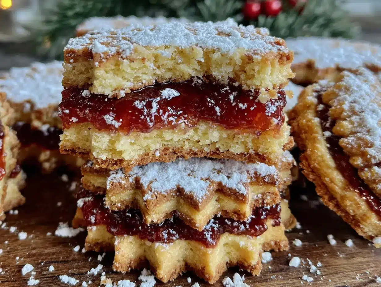 Weihnachts-Linzer-Plätzchen: 3 Zutaten, perfekt & leicht 4 Weihnachts-Linzer-Plätzchen preparation steps